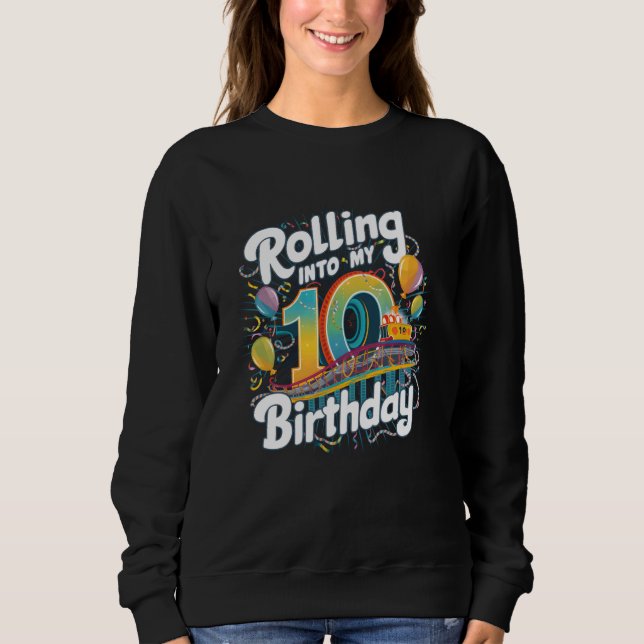 Sudadera Rolling Into My 10th Birthday - Roller Coaster for (Anverso)