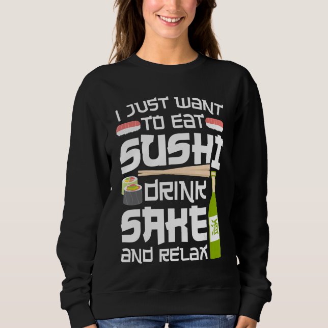 Sudadera Rollo de sushi quiero comer comida japonesa (Anverso)
