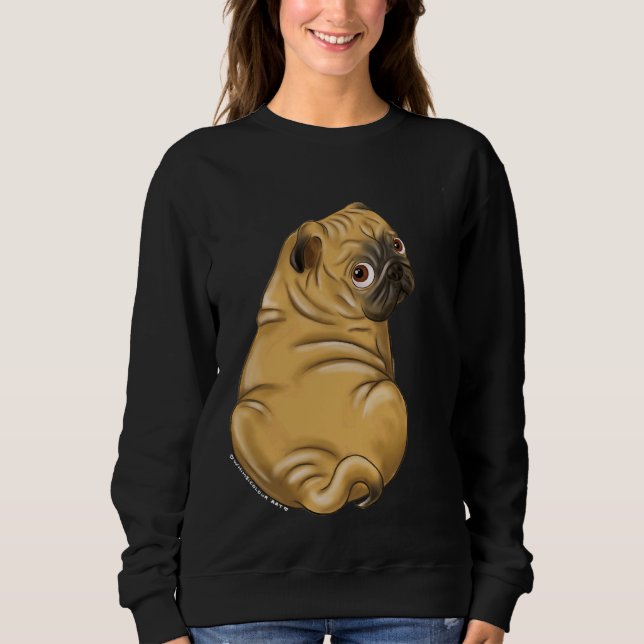 Sudadera Rollos de Pug de Squishy - Ilustracion de perro de (Anverso)