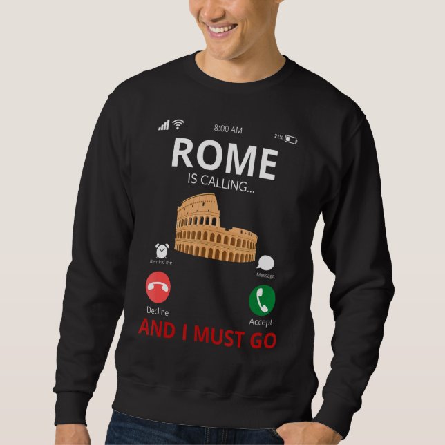 Sudadera Roma llama a Italia souvenir (Anverso)