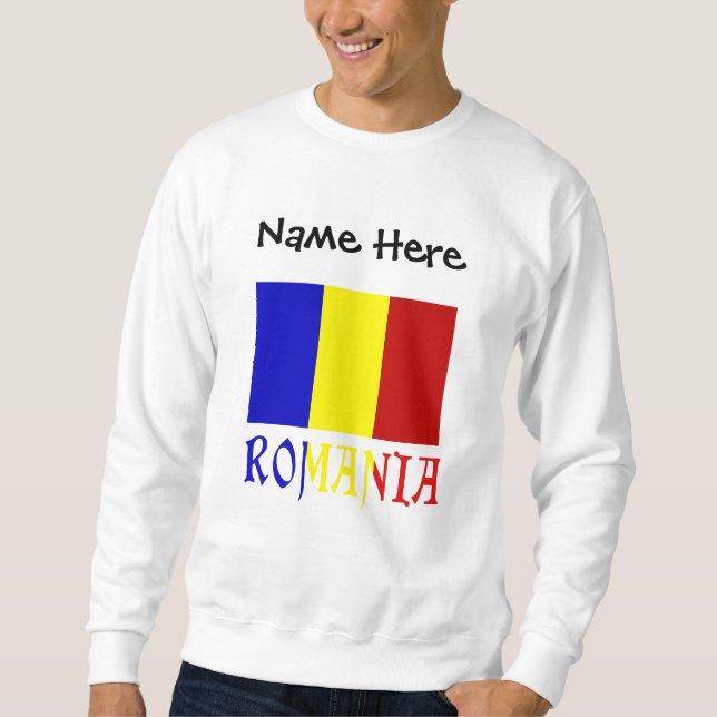Sudadera Romania and Romanian Flag Personalized  (Anverso)