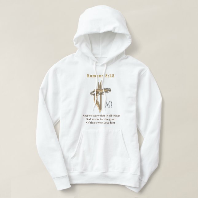 Sudadera Romanos 8:28 (Diseño del anverso)