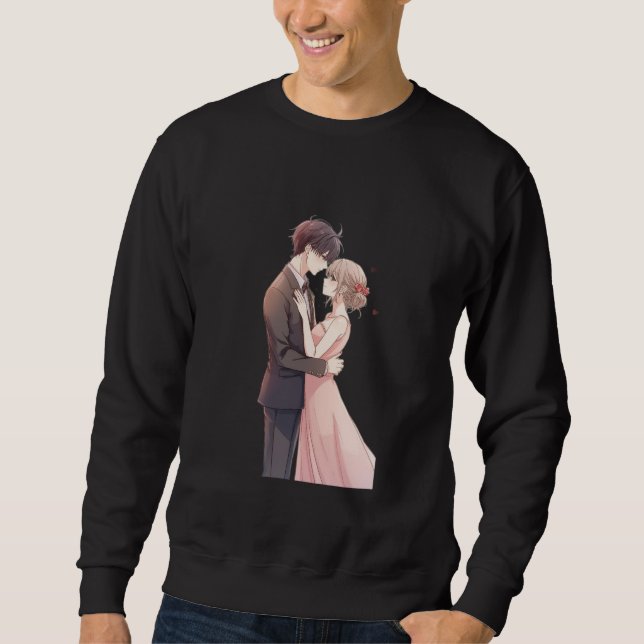 Sudadera Romantic Anime Couple Embrace T-Shirt (Anverso)
