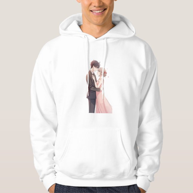 Sudadera Romantic Anime Couple Embrace T-Shirt (Anverso)