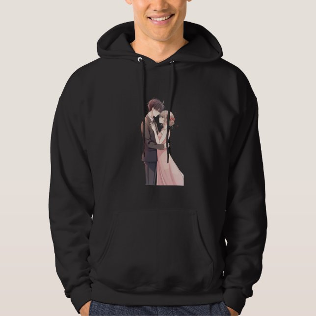 Sudadera Romantic Anime Couple Embrace T-Shirt (Anverso)