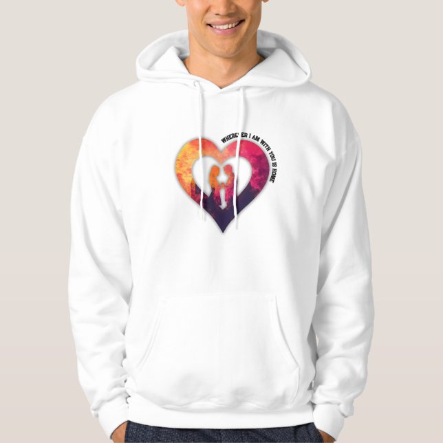 Sudadera Romantic Silhouette Heart Couple Valentine's Day  (Anverso)