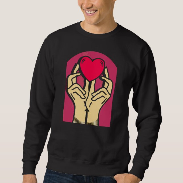 Sudadera Romántica relación de amor de Hands Heart Valentin (Anverso)