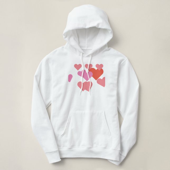 Sudadera Romántico diseño de corazones de amor de San Valen (Diseño del anverso)