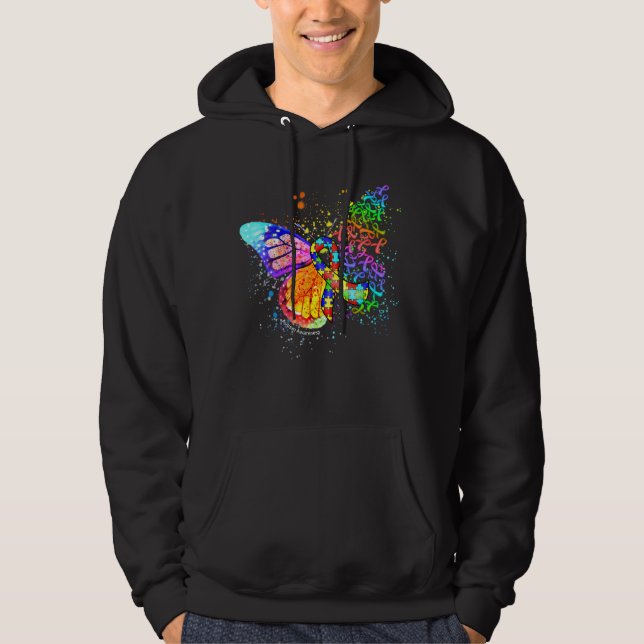 Sudadera Rompecabezas Cinta Autismo Concienciación Guiando  (Anverso)