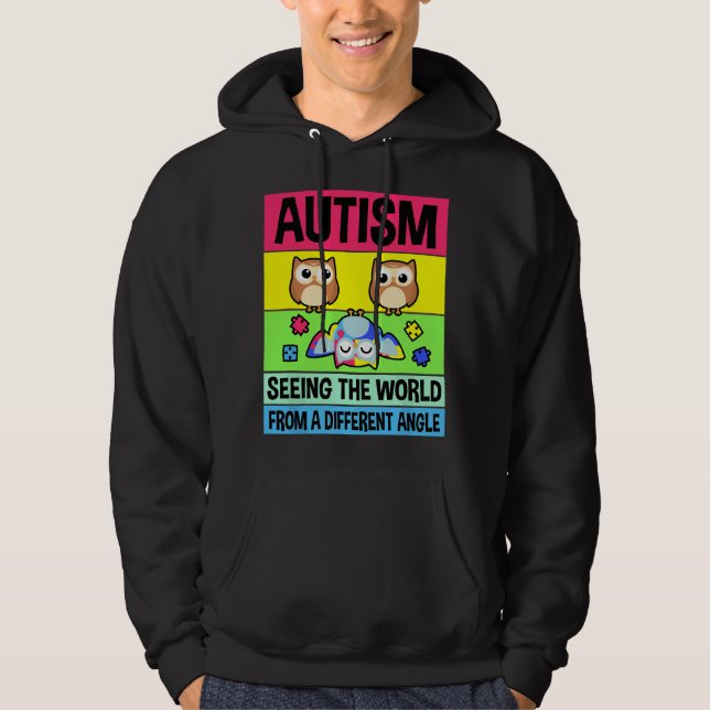 Sudadera Rompecabezas de apoyo al autismo, búho de concienc (Anverso)