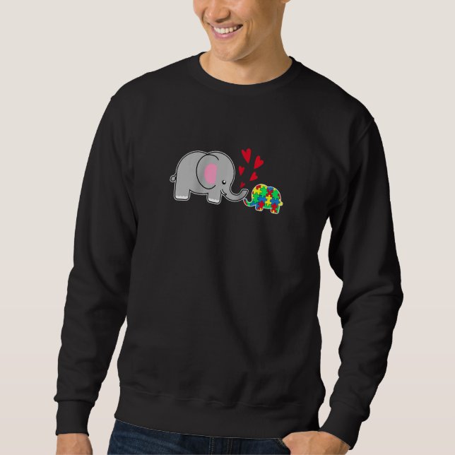 Sudadera Rompecabezas del amor del elefante bebé Piece prem (Anverso)