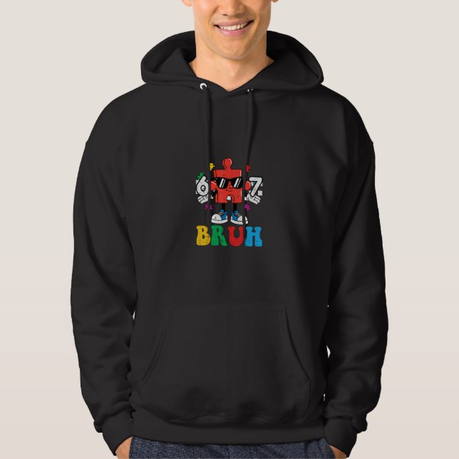 Sudadera Rompecabezas del Autismo 6 7 Mano Moretón (Anverso)