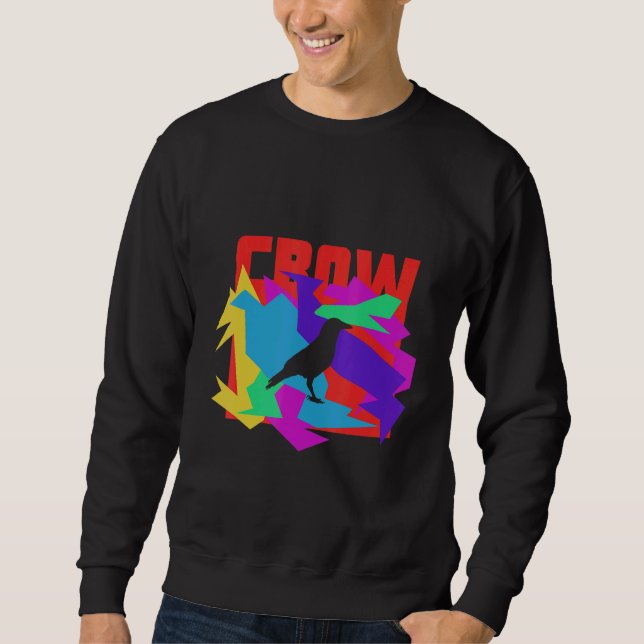 Sudadera Rompecabezas Mosaico Animal Cuervo (Anverso)