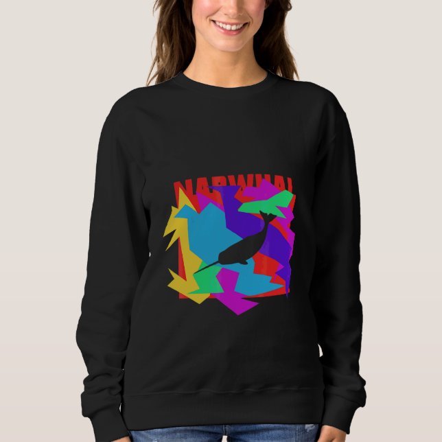 Sudadera Rompecabezas Mosaico Animal Narval (Anverso)