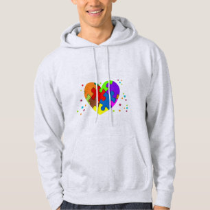 Sudadera Rompecabezas y corazón de la conciencia del autism