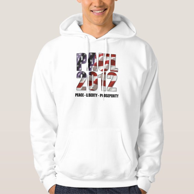 Sudadera Ron Paul 2012 - Paz, libertad, prosperidad (Anverso)
