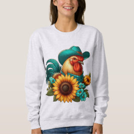 Sudadera Rooster con Gorra Verde azulado y girasoles