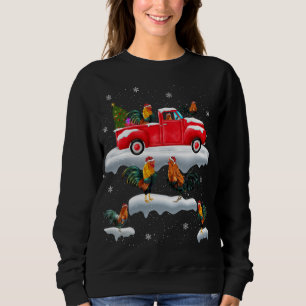 Sudadera Rooster Driting Christmas Tree Red Truck Rooster C