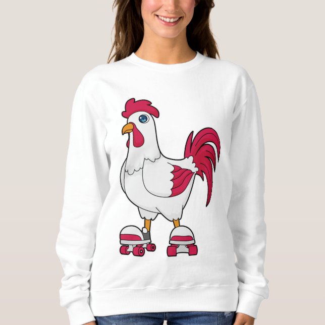 Sudadera Rooster en patinaje en línea con patines de patina (Anverso)