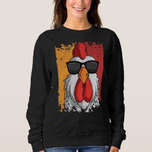 Sudadera Rooster Retro Vintage Gafas de sol Granja de pollo