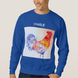 Sudadera Rooster Watercolor Pollo Pájaro Granja de Cockerel