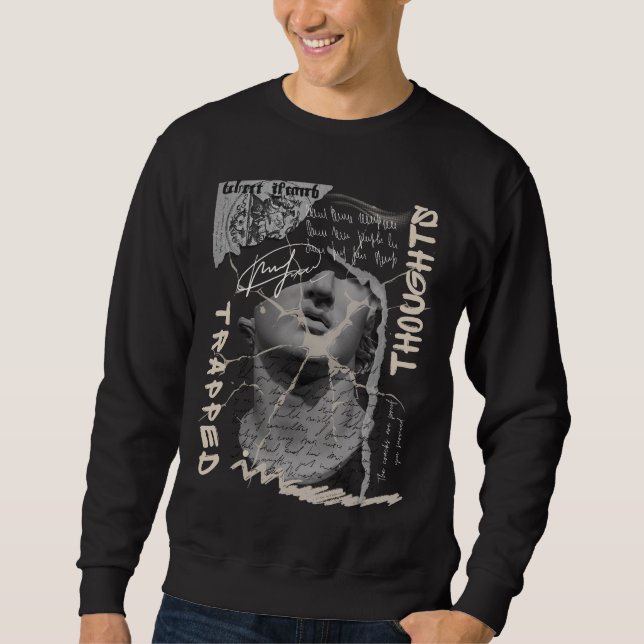 Sudadera Ropa callejera atrapada en Thoughts | Gráfico esté (Anverso)
