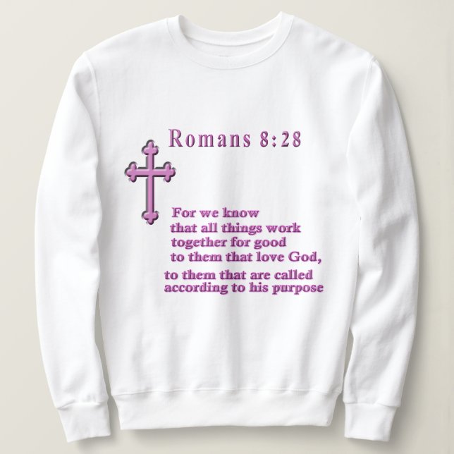 Sudadera Ropa cristiana 8:28 (Anverso del diseño)