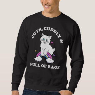 Sudadera Ropa de arcoíris de gato mimoso y lleno de rabia