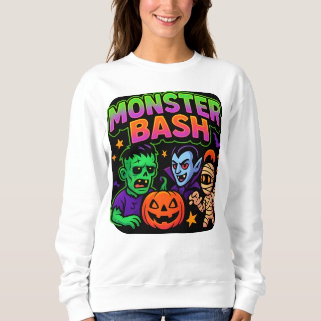 Sudadera Ropa de Bash de Monstruo de Halloween Cuesta Unise (Anverso)