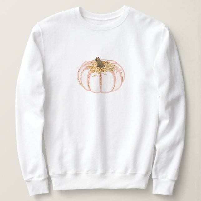 Sudadera Ropa de calabaza rosa y dorada (Anverso del diseño)