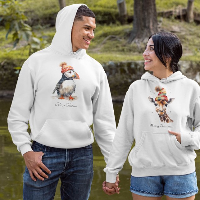 Sudadera Ropa de calle costera de Navidad con frailecillo e (Subido por el creador)