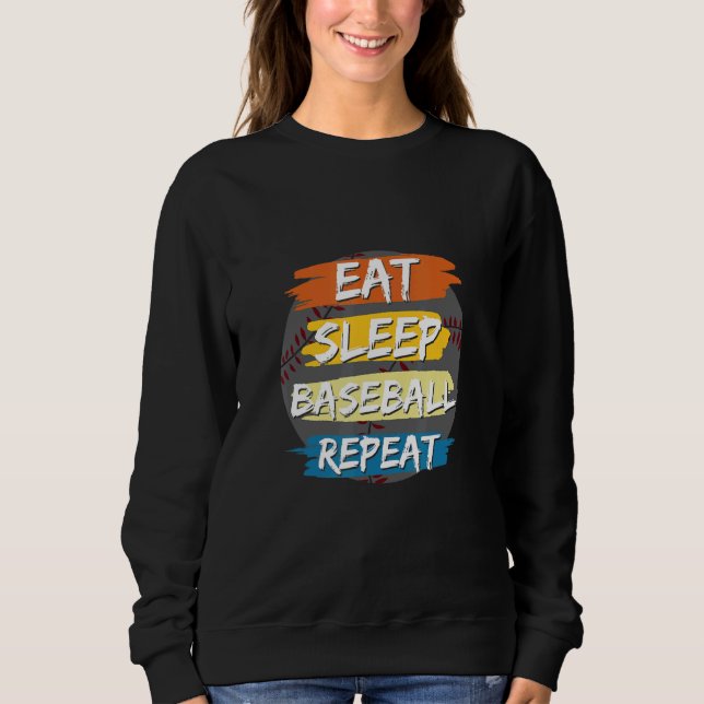 Sudadera Ropa de Come Duerme Béisbol Repite (Anverso)
