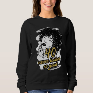 Sudadera Ropa de cumpleaños de mujer africana de 40 años Q