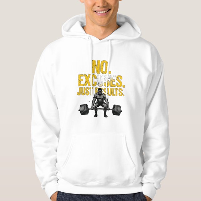 Sudadera Ropa de Gimnasio-Sin Excusas-Solo Resultados  (Anverso)