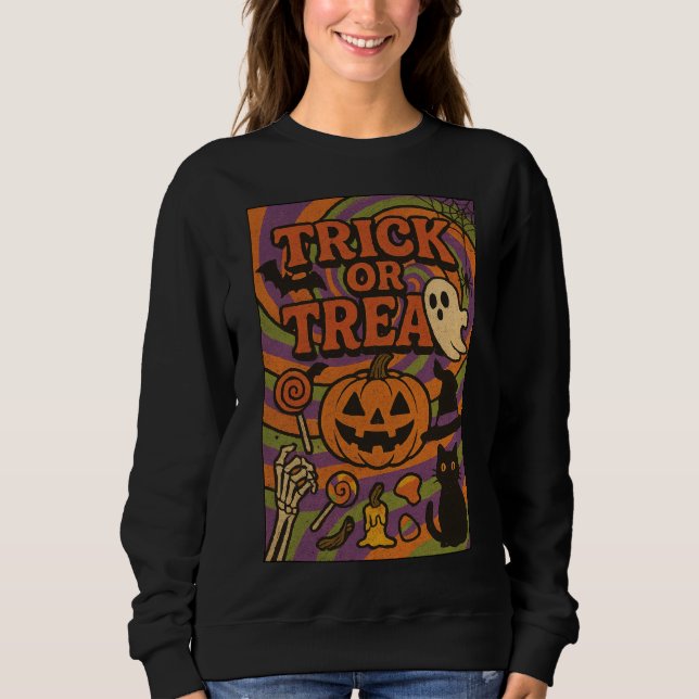 Sudadera Ropa de Halloween con sabor o truco (Anverso)