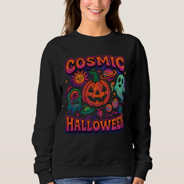 Sudadera Ropa de Halloween cósmica Espacio espeluznante Uni (Anverso)