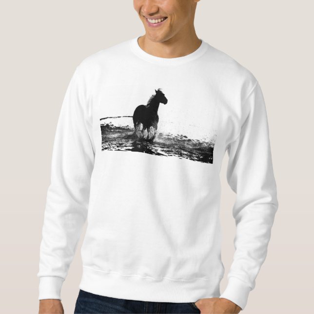 Sudadera Ropa de hombres Arte Pop Corriendo Caballo de Dobl (Anverso)