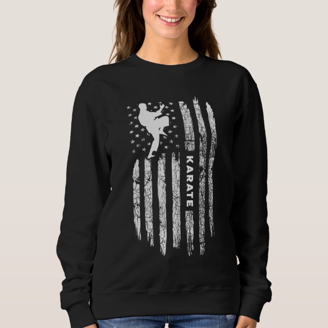Sudadera Ropa de karate con bandera estadounidense - Karate (Anverso)