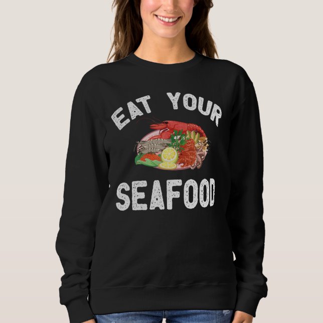 Sudadera Ropa de Mariscos Increíble Diseño de Mariscos (Anverso)