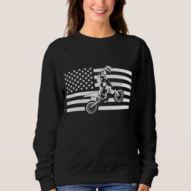 Sudadera Ropa de Motocross de la bandera estadounidense - M (Anverso)