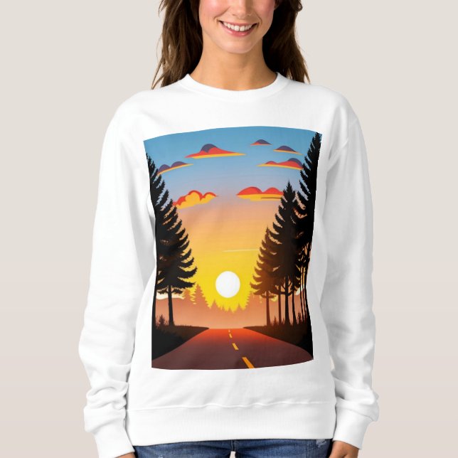 Sudadera Ropa de mujer, camiseta de Sunset Road Forest (Anverso)