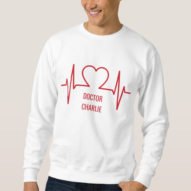 Sudadera Ropa de ocupación y nombre personalizado de Heart  (Anverso)