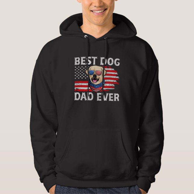 Sudadera Ropa de perro patriota de Labrador USA bandera ame (Anverso)