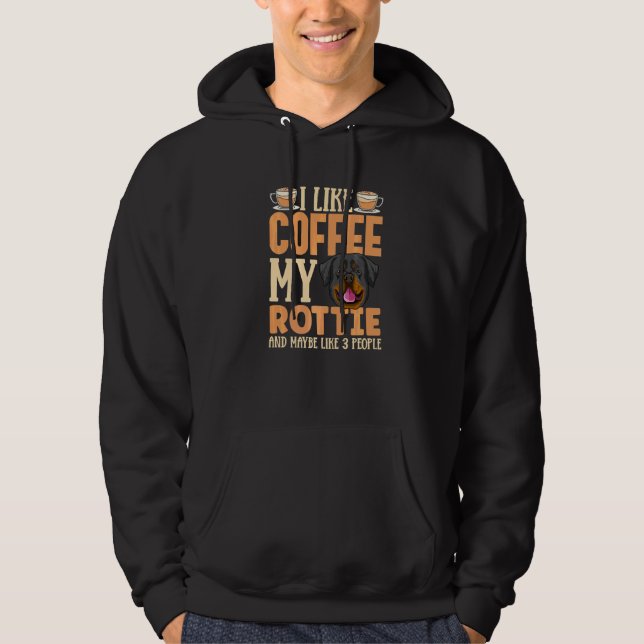 Sudadera Ropa de perro Rottweiler adicto al café para dueño (Anverso)