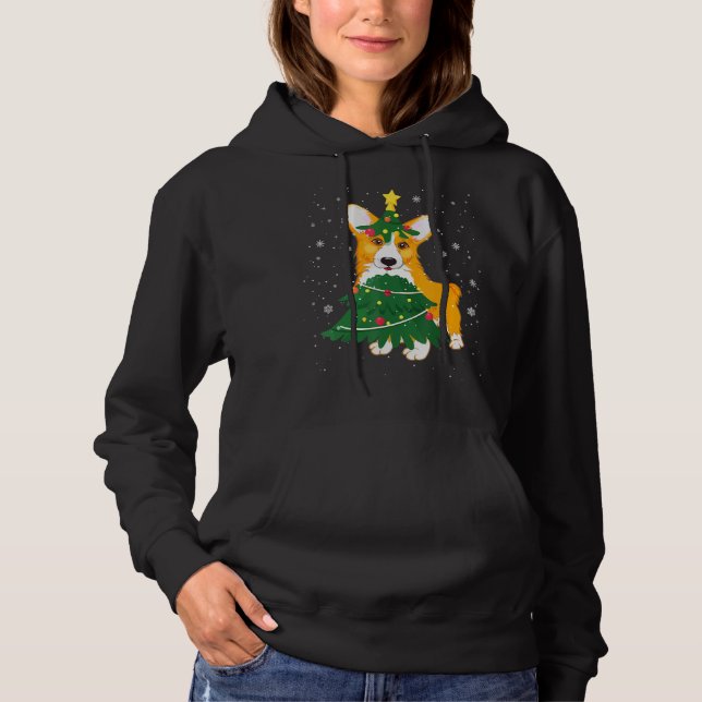 Sudadera Ropa ligera Corgi Christmas Tree Xmas (Anverso)