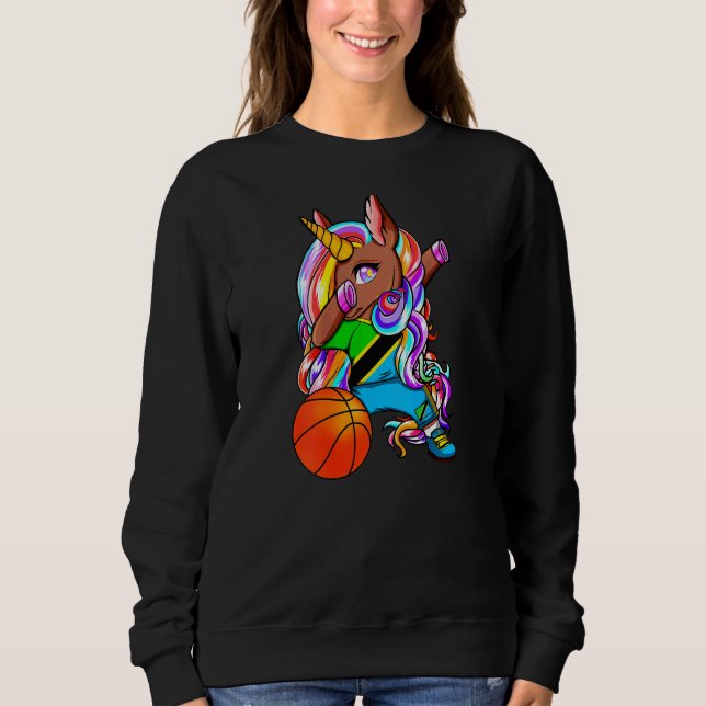 Sudadera Ropa marrón morena unicornio Tanzania Básquetbol J (Anverso)