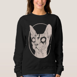Sudadera Ropa Satánica De Gato Sfinx Metalizado De Muerte P