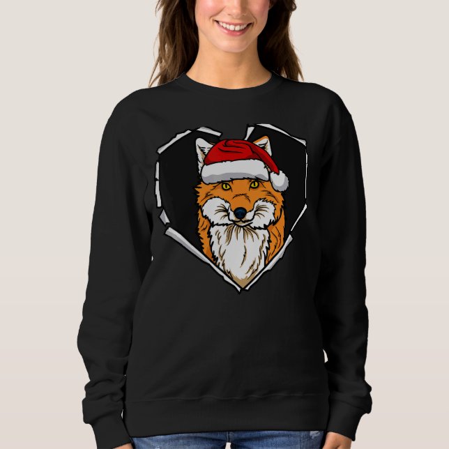 Sudadera Ropa Torneada Cara Fox con Navidades Gorra Hole He (Anverso)