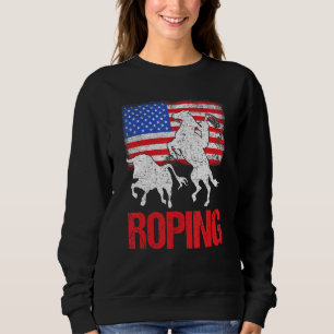 Sudadera Ropeo en equipo Jinete Usa Bandera Americana Head