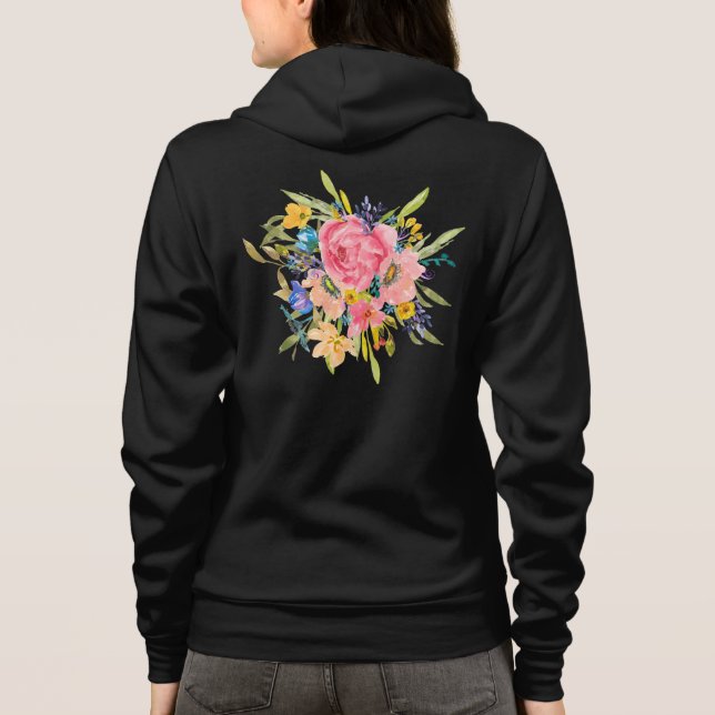 Sudadera Rosa acuarela Floral Bouquet (Reverso)